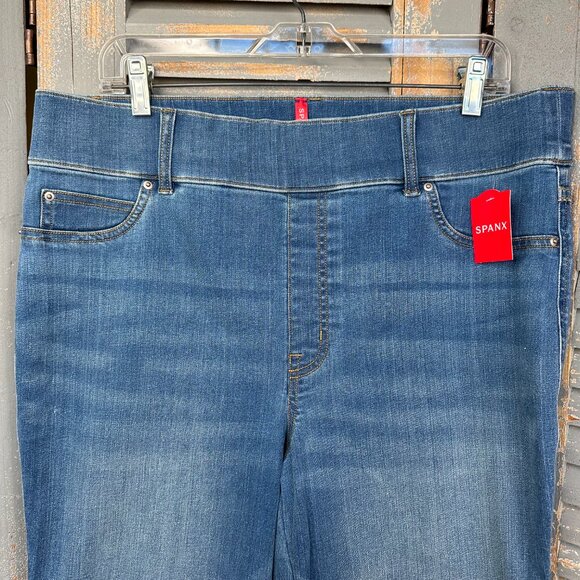 Spanx Flare Denim Jeans Vintage Indigo Sz 1X NWT - Picture 3 of 13